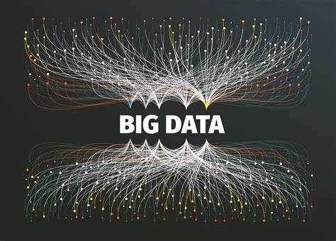 'Big Data' text with fiber optic lines