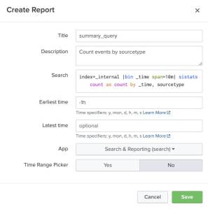 Create report page